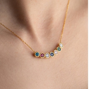 Personalized Birthstone Necklace, Birthstone Jewellery, Multiple Birthstone Necklace, Family Birthstone Necklace Valentines Day Gift For Mom