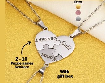 puzzle piece necklace friendship necklace for 2, matching necklaces for friends, Matching best friend necklaces for 3, best friend gift, bff