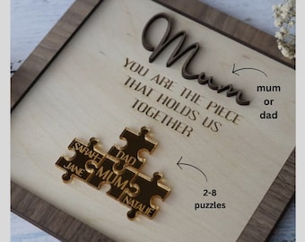 You Are The Piece That Holds Us Together, Puzzle Piece Sign mom gift, Custom Sign For Mom Gift Puzzle, Mothers Day Gift, Jigsaw Puzzle Piece