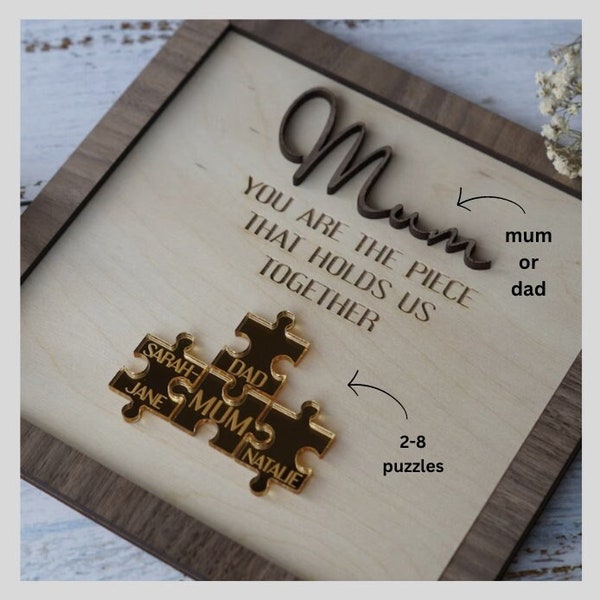 You Are The Piece That Holds Us Together, Puzzle Piece Sign mom gift, Custom Sign For Mom Gift Puzzle, Mothers Day Gift, Jigsaw Puzzle Piece