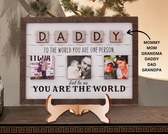 Personalized Gifts For Dad Photo Collage Canvas, Father's Day Gifts From Kids, Gift From Wife, Dad Birthday Gifts, Anniversary grandpa gift