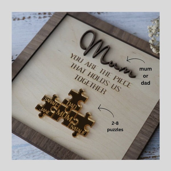 You Are The Piece That Holds Us Together, Mom Puzzle Sign, Jigsaw Puzzles, sign for mom, Mothers Day Gift, Puzzle Pieces Gift for New mom