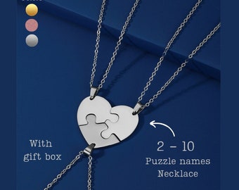 Puzzle piece necklace, friendship necklace for 2, matching necklaces for friends, Matching best friend necklaces for 3, Puzzle necklace, bff
