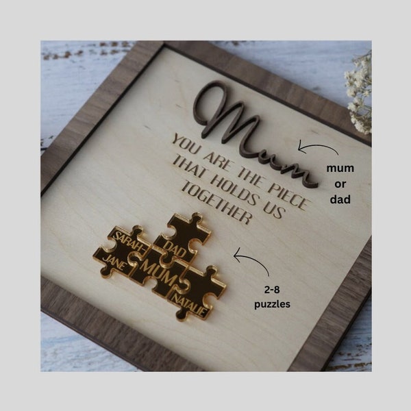 You Are The Piece That Holds Us Together, Mom Puzzle Sign, Jigsaw Puzzles, sign for mom, Mothers Day Gift, Puzzle Pieces Gift for New mom