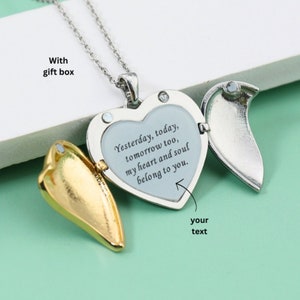 Heart Locket Necklace with Custom Message - Personalize Your Jewelry, Express Your Love.