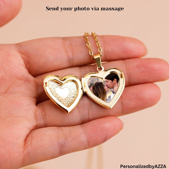 Heart Locket Necklace With Photo Photo Locket Necklace Silver Locket Necklace Gold Locket Gold Heart Locket Necklace Locket With Photo Etsy