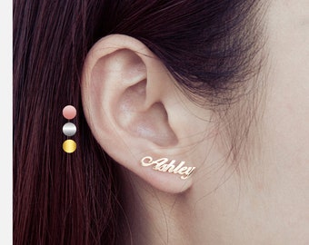 925 Sterling Silver Name Earrings Custom Name Earrings, Minimalist