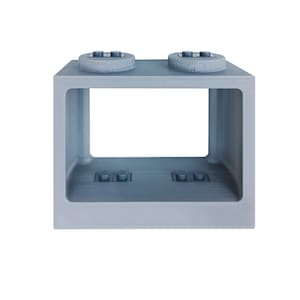 Gray Minfig Display Brick COMPATIBLE WITH LEGO classic blocks, duplos, and minifigs - Can Be Stacked, Wall-Mounted, or Part of Your Build!
