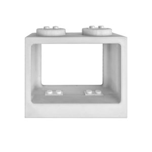 White Minfig Display Brick COMPATIBLE WITH LEGO classic blocks, duplos, and minifigs - Can Be Stacked, Wall-Mounted, or Part of Your Build!