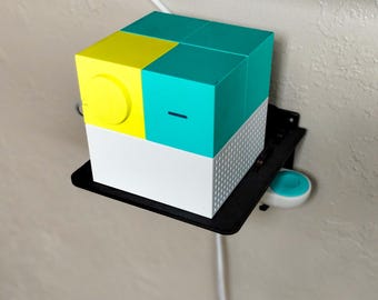 Wall-Mounted Shelf Made For Nex Playground Cube Console and Remote - Mount Under TV -  1/8" Thick Wood - Available in Black or White