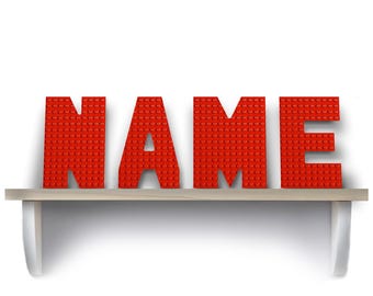 Mini Baseplate Personalized Alphabet Letters | COMPATIBLE WITH LEGO Bricks | 4.7" Tall | Custom Wall Name Decor | Kids Play Room Brick Art