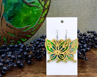 Mirabel Butterfly Acrylic Stained Glass Suncatcher Hypoallergenic Earrings