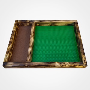 Building Block Tray with Build Plate + Loose Block Storage 12&quot; x 16&quot; Overall, COMPATIBLE WITH LEGO and All Major Plastic Block Brands