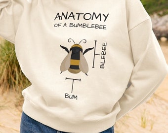 Bee Oversize Pullover für Frauen | Hummel Sweatshirt | Umweltfreundlich | Nachhaltig | Geschenk für sie | Auswahl der Farben