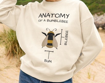 Bee Oversize Pullover für Frauen | Hummel Sweatshirt | Umweltfreundlich | Nachhaltig | Geschenk für sie | Auswahl der Farben