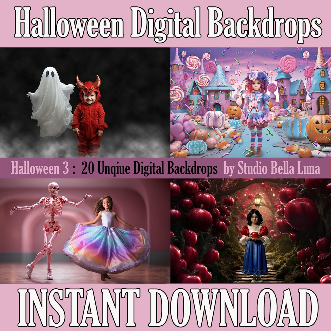20 Halloween Digital Backgrounds Instant Download Backdrops for