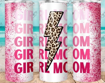KEIN DIGITALES, Mädchen Mutter Leopard Bolzen, Sublimationstransfer, bereit, 20 Unzen Skinny Transfer zu drücken, Mom Transfer