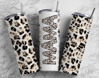 KEIN DIGITALES, Mama Cheeta Leopardenmuster, Sublimationstransfer, bereit, 20 Unzen Skinny Tumbler Transfer zu drücken,