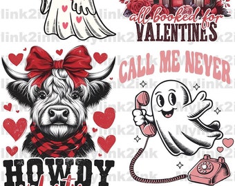 Valentine's Day DTF Transfer, Gang Sheet, Ready to Press