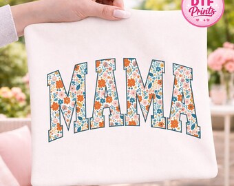 Mama Floral DTF Transfer, Retro Shirt Graphic, Mother's Day Apparel Design