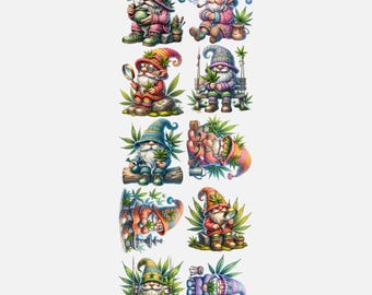 DTF Gang Sheet – Cannabis Garden Gnome Designs – Ready to Press Transfers | DCS-GS-006