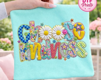 Choose Kindness DTF Transfer, Floral Daisy, Inspirational Shirt Graphic (Ready To Press)