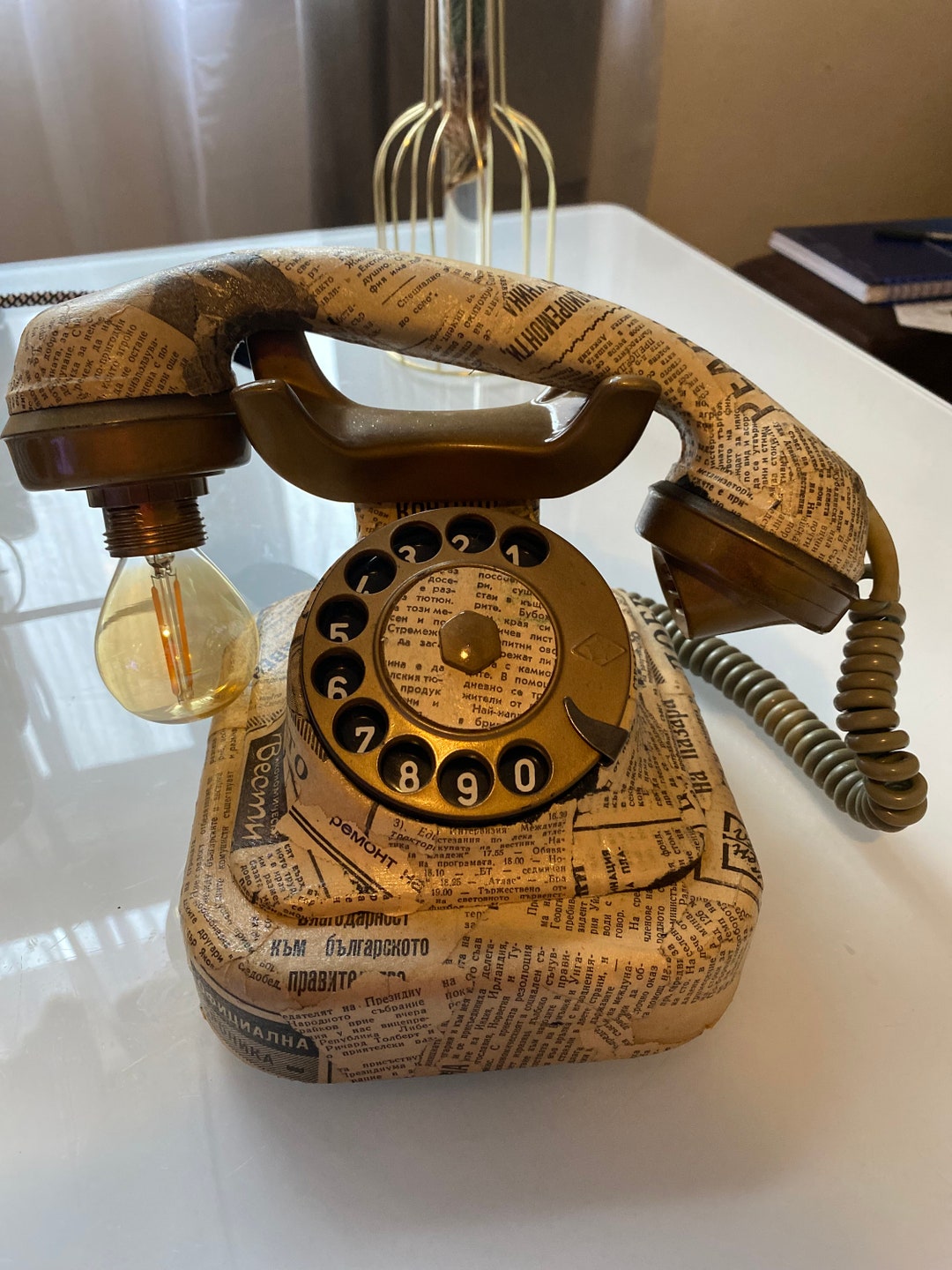 Vintage Telephone Lamp Etsy