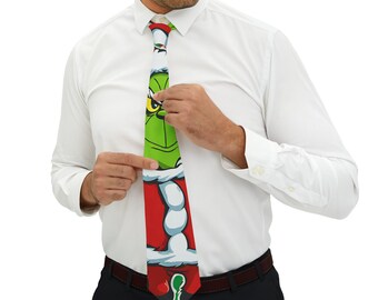 Christmas Holiday Gift For Him Mr. Grinch Necktie