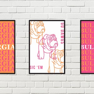 Preppy University of Georgia Prints (Set of 3) - Instant Download