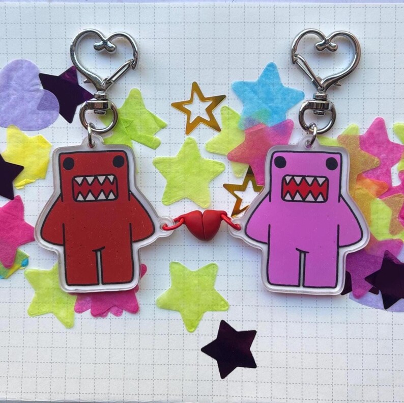 Domokun-heartlink Lovers Keychain - Etsy