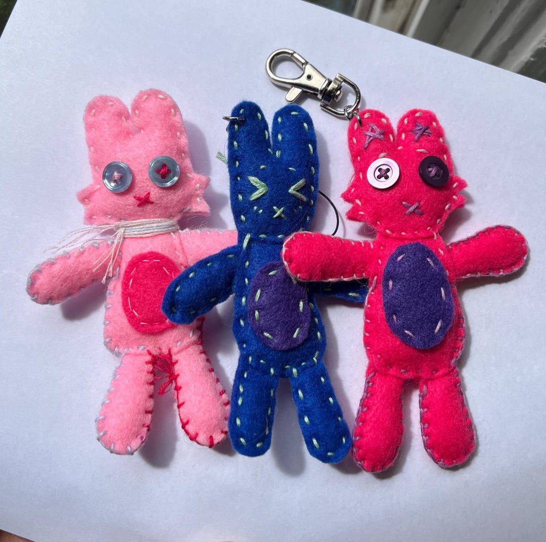 Rooty Keychains Felt Bunny Keychain- Handmade Keychain - Etsy