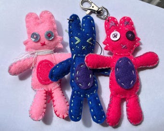 Felt Bunny Keychain- Handmade Keychain