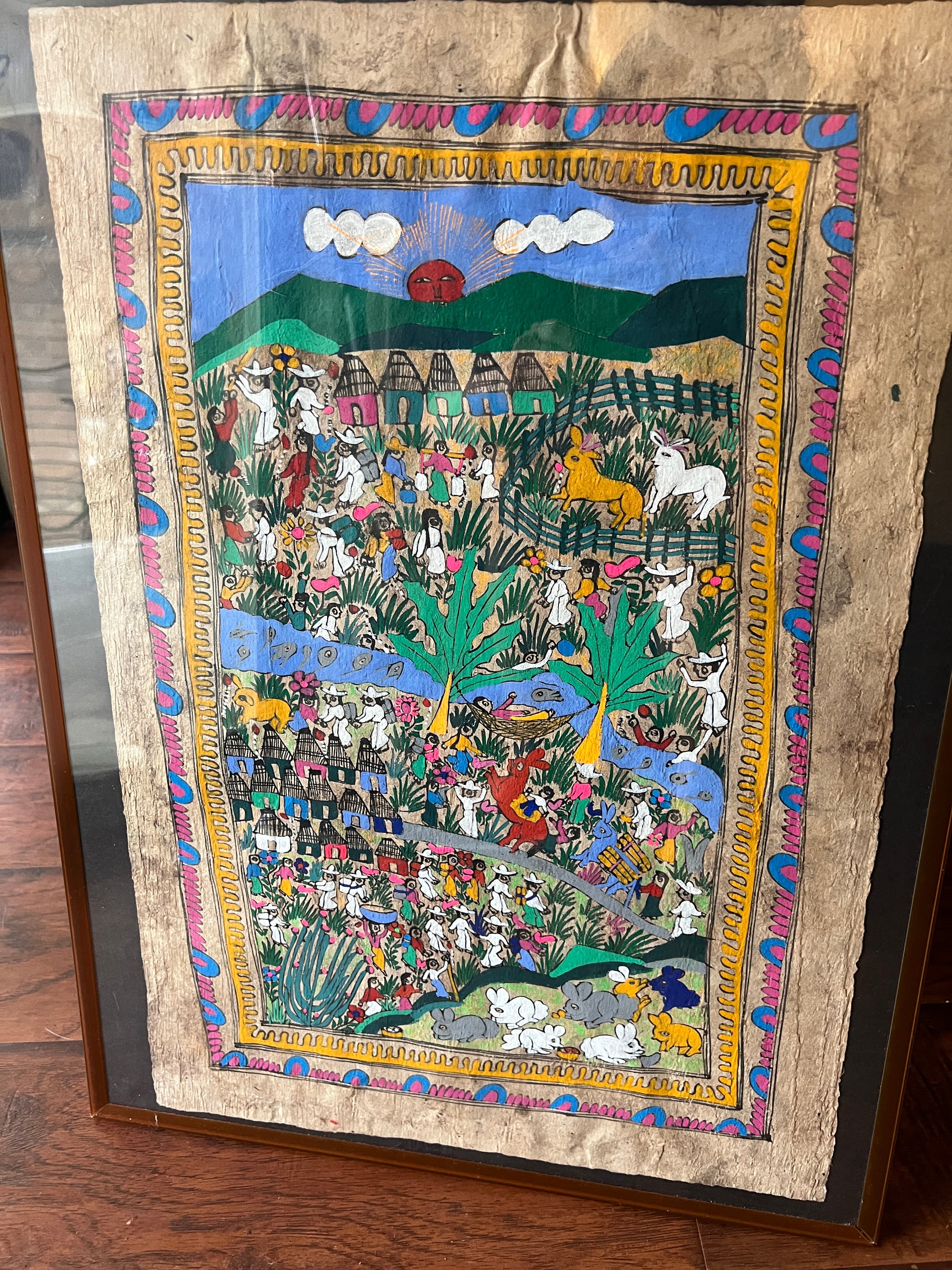 Mexican Amate Folk Art Painting, Paper Art, Wall Decor - Etsy