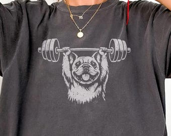 French bulldog Comfort Colors® gym work out shirt, Frenchie weightlifting tee, gym person gift, exercise instructor outfit, dog dad top