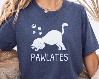 Pawlates, funny pilates shirt, catlover tee funny, animated animal shirt, gifted cat shirt, cat person clothes, lovely cat shirt, catful