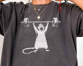 Gym rat Comfort Colors 1717 shirt, funny rat weight lifting tee, gift for personal trainer, workout outfit, fitness instructor clothing