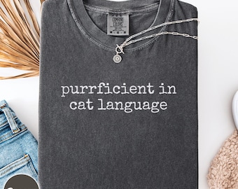 purrficient in cat language Comfort Colors shirt, programmer humor outfit, funny computer science cat person gift, software engineer top