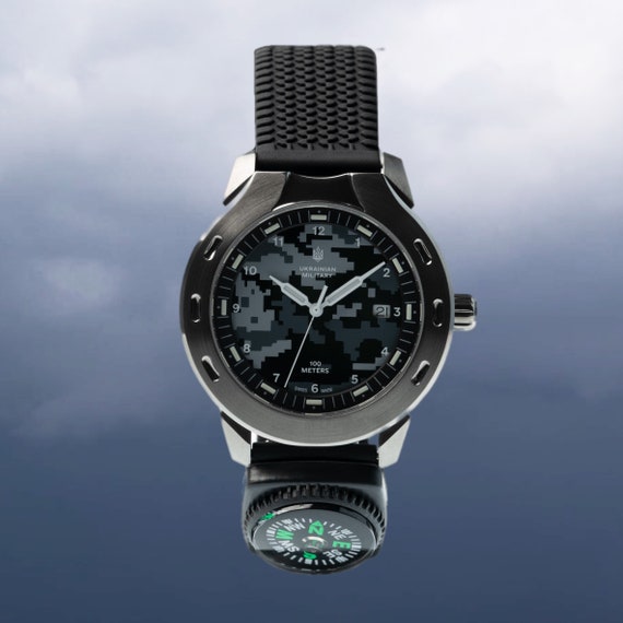 Coleccion de relojes militares ucranianos Pixel Modelo TI001 Pixel gris oscuro tactico resistente al agua Hecho en Ucrania Etsy Espana