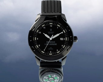 Ukrainian Military Watch Model TI002/ Dark Gray BRAVERY Tactical Water resistance Made in Ukraine