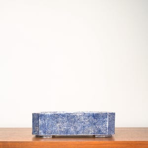 手作りの盆栽鉢 | 青色のテクスチャード加工六角形