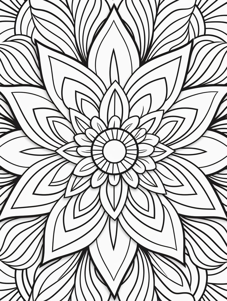 40 Pages - MANDALA Art, Adult Coloring Pages, Stress Relief, Anxiety ...
