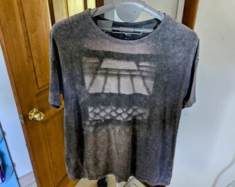 T-shirt gris pommelé en forme d'ombre d'une caisse de lait, femme M