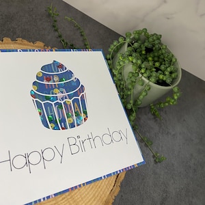 Birthday Shaker Card with Blue Background | &#39;Hip Hip Hooray&#39; Birthday Shaker Card | Shaker Card | Handmade Card | Sequins | Colorful