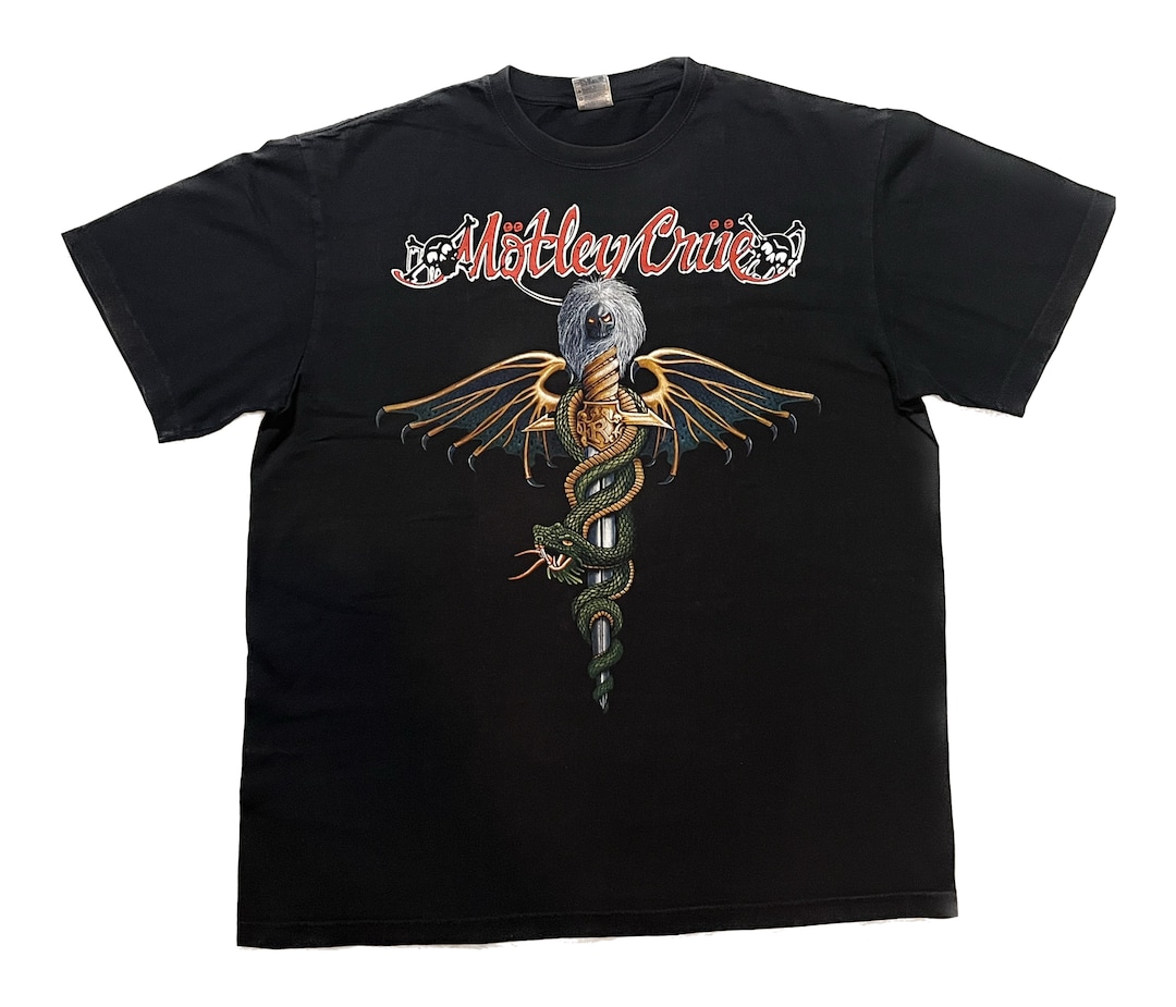 Vintage Mötley Crüe “dr. feelgood” Snake Caduceus Band Tee, AAA