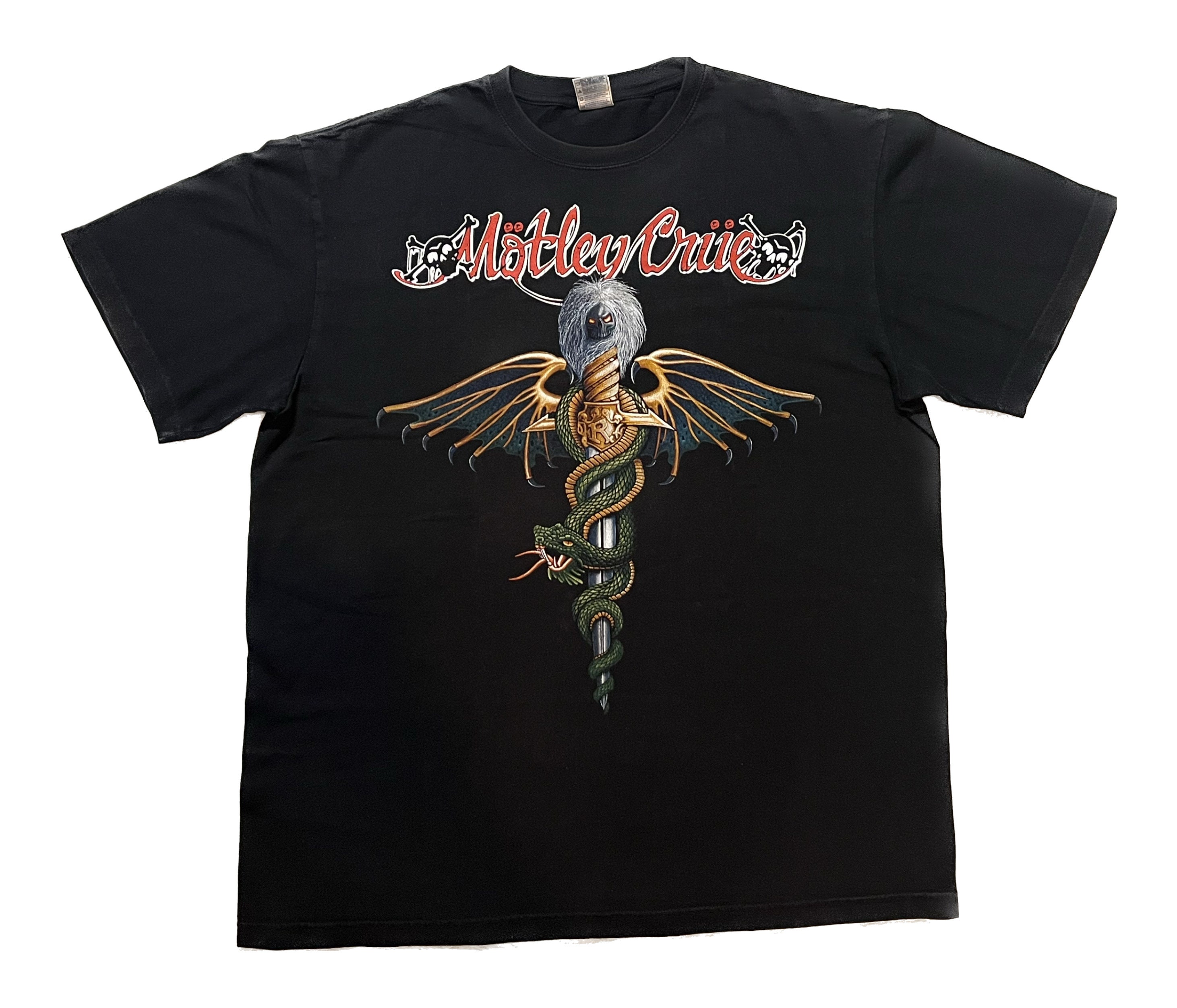 Vintage Mötley Crüe “dr. feelgood” Snake Caduceus Band Tee, AAA