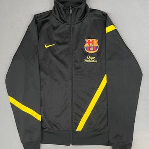 Nike FC Barcelona Qatar Foundation Black & Yellow Track Jacket XXL