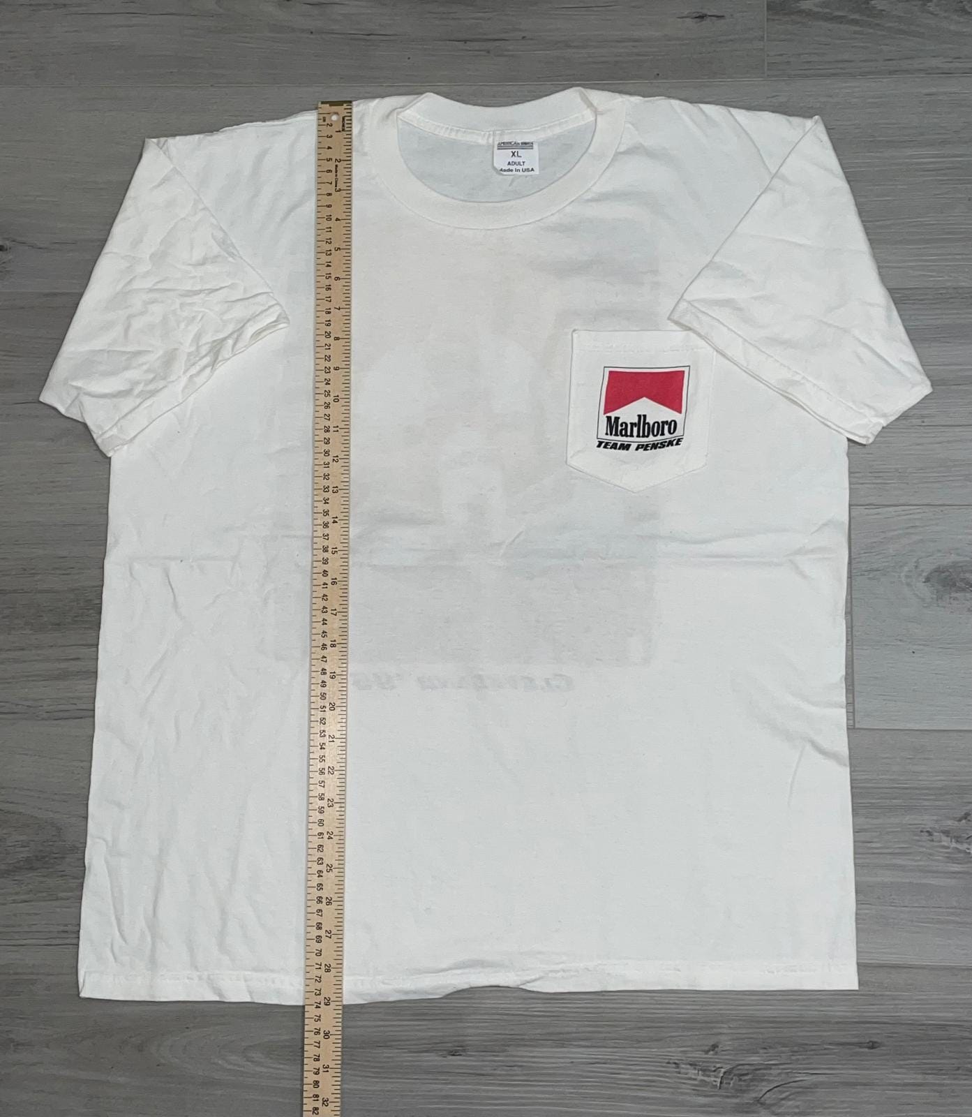 Vintage 90s Marlboro Team Penske Racing Pocket Tee Cleveland 1995