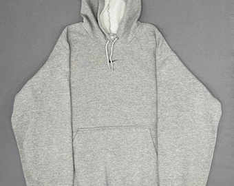 Nike Grey Hoodie, Essential Pullover Sweatshirt with Embroidered Swoosh - Large