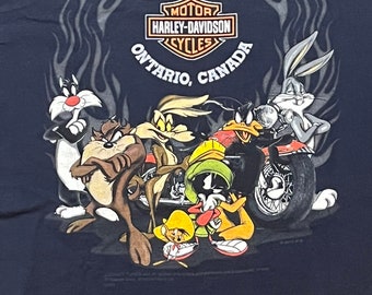 Vintage Harley Davidson Daffy Duck Looney Tunes Warner Bros