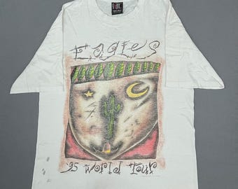 Distressed Vintage 90s Eagles Tour Band Tee Vintage 1990s